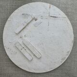 Side table, round travertine sofa end