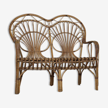 Rattan bench of the 60s