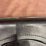 4 black leather chairs 412 cab by Mario Bellini signed Cassina