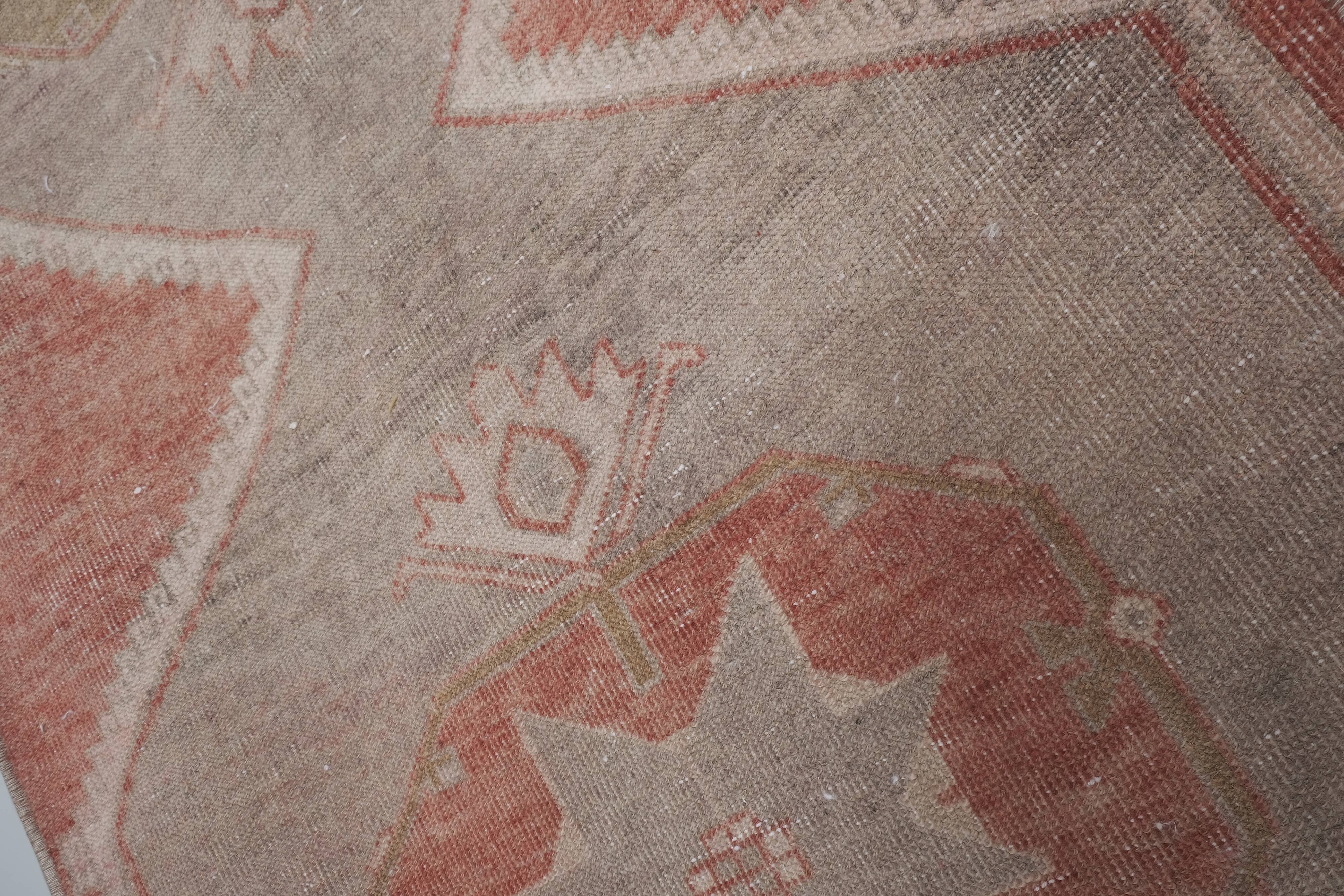 Vintage Turkish rug from Oushak, hand-woven 81x770 cm