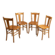 4 vintage bistro chairs from the 1950s in raw wood