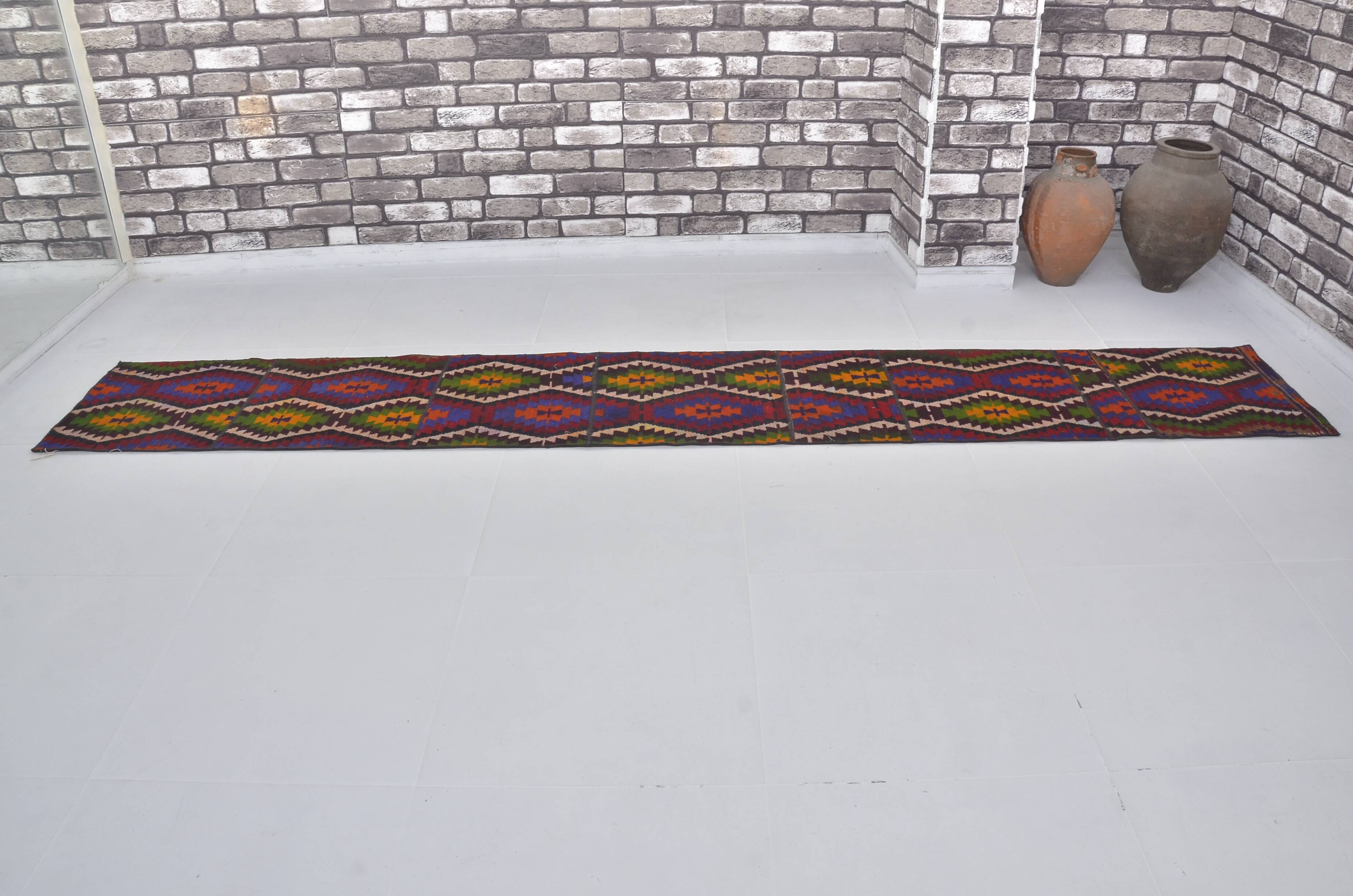 extra Long Vintage Oushak Kilim Rug sku 3759