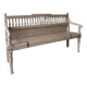 Patinated exotic wood bench for indoor or outdoor use