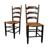 Paire de chaises paillées