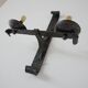 Brutalist iron mid-century french double arm wall light