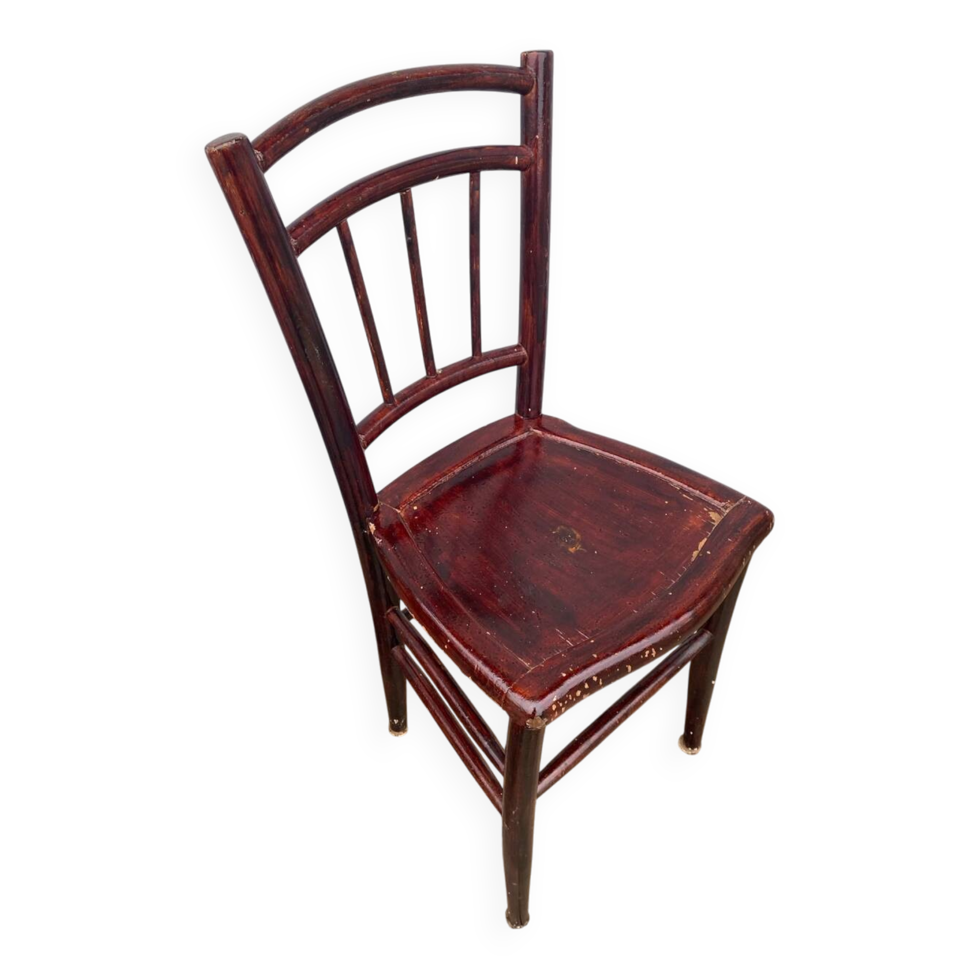 Antique Thonet style bistro chair turned wood vintage brown