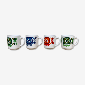 4 mugs Mobil vintage