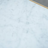 Antique wooden 1-door hallway/nightstand with a light marble top