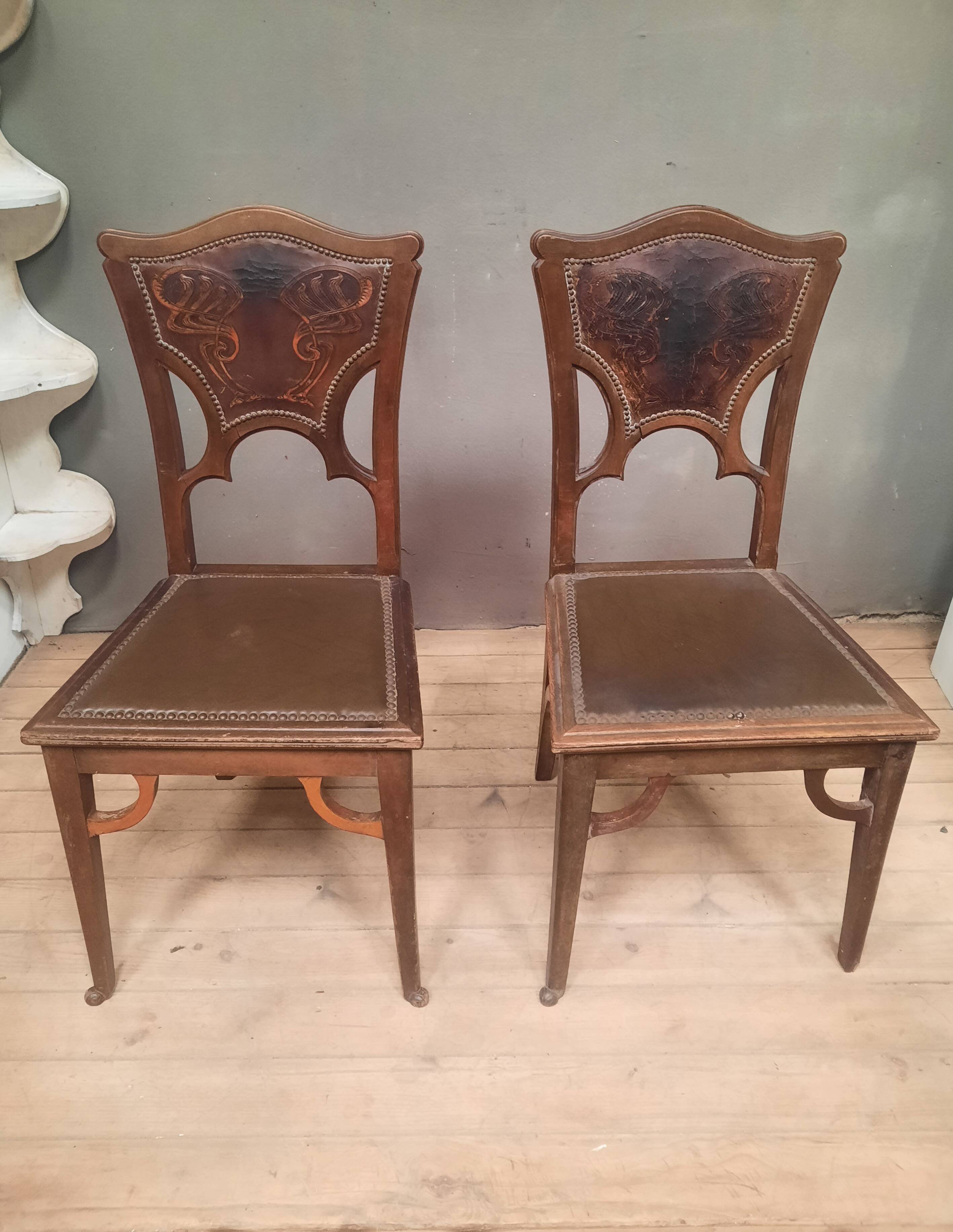 Paire  de chaise Art Nouveau