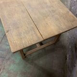 Old farm table in raw oak