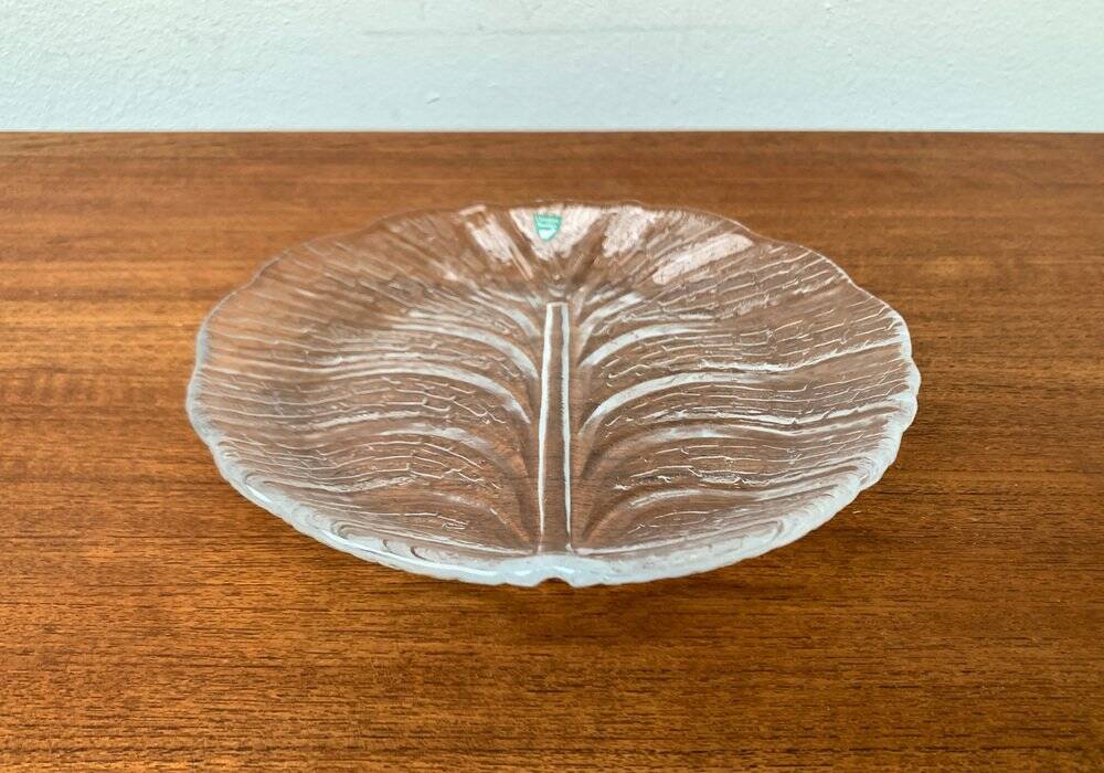 Vintage Swedish glass plate Eden by Orrefors, 1970s.