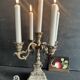 Small antique candelabrum with 5 lights in patinated brass - early 20th century