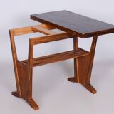 Restored Midcentury Oak Folding Table, Revived Polish, Czechia, 1950s