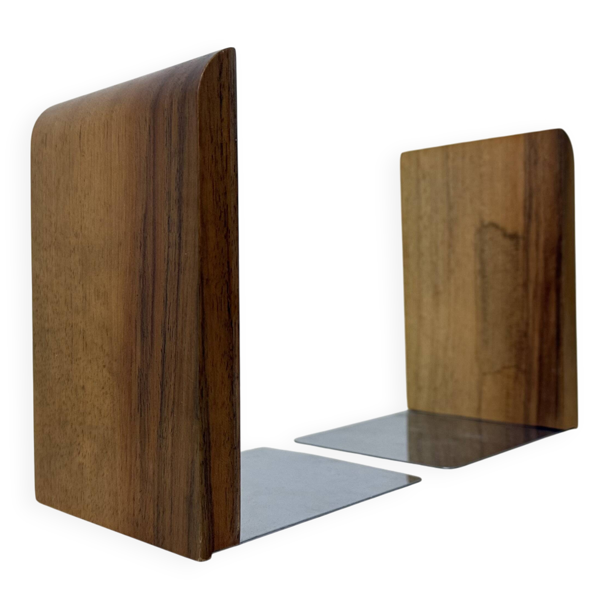 Vintage pair of wood bookends , 1970s