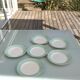 Set 6 flat plates fine earthenware Lunéville Meudon