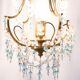 Petit lustre bronze pampilles bleues