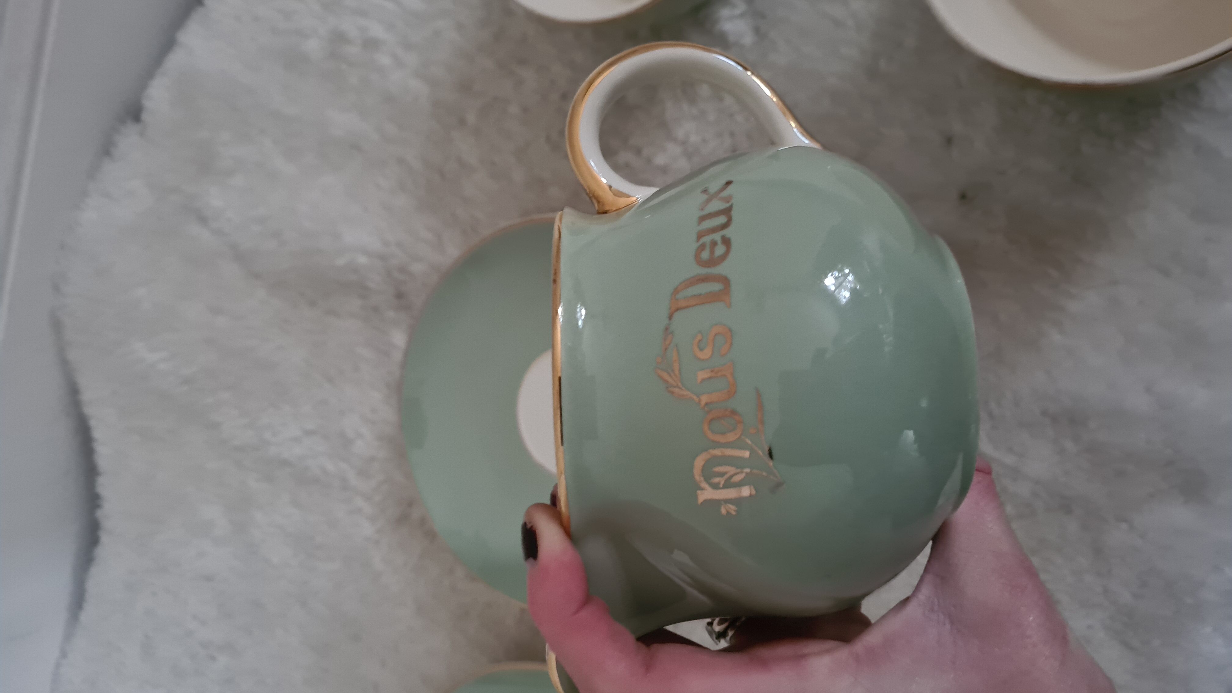 Old breakfast service We Two pistachio color / green / Villeroy & Boch / vintage