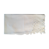 Old embroidered white cotton tablecloth