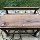 Vintage wooden school desk for children