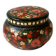 Ancienne grande boîte laquée fleurs vintage