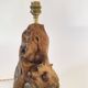 1950s wooden lamp, recent 2M fabric cable, tracing lampshade