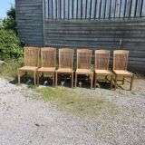 6 chaises en bois de teck