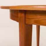 Henning Kjaernulf attributed extra large teak table with 4 inner leaves for Soro, Denmark 1960s