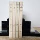 Geometric bookends in black marble and white stone – Art Deco style