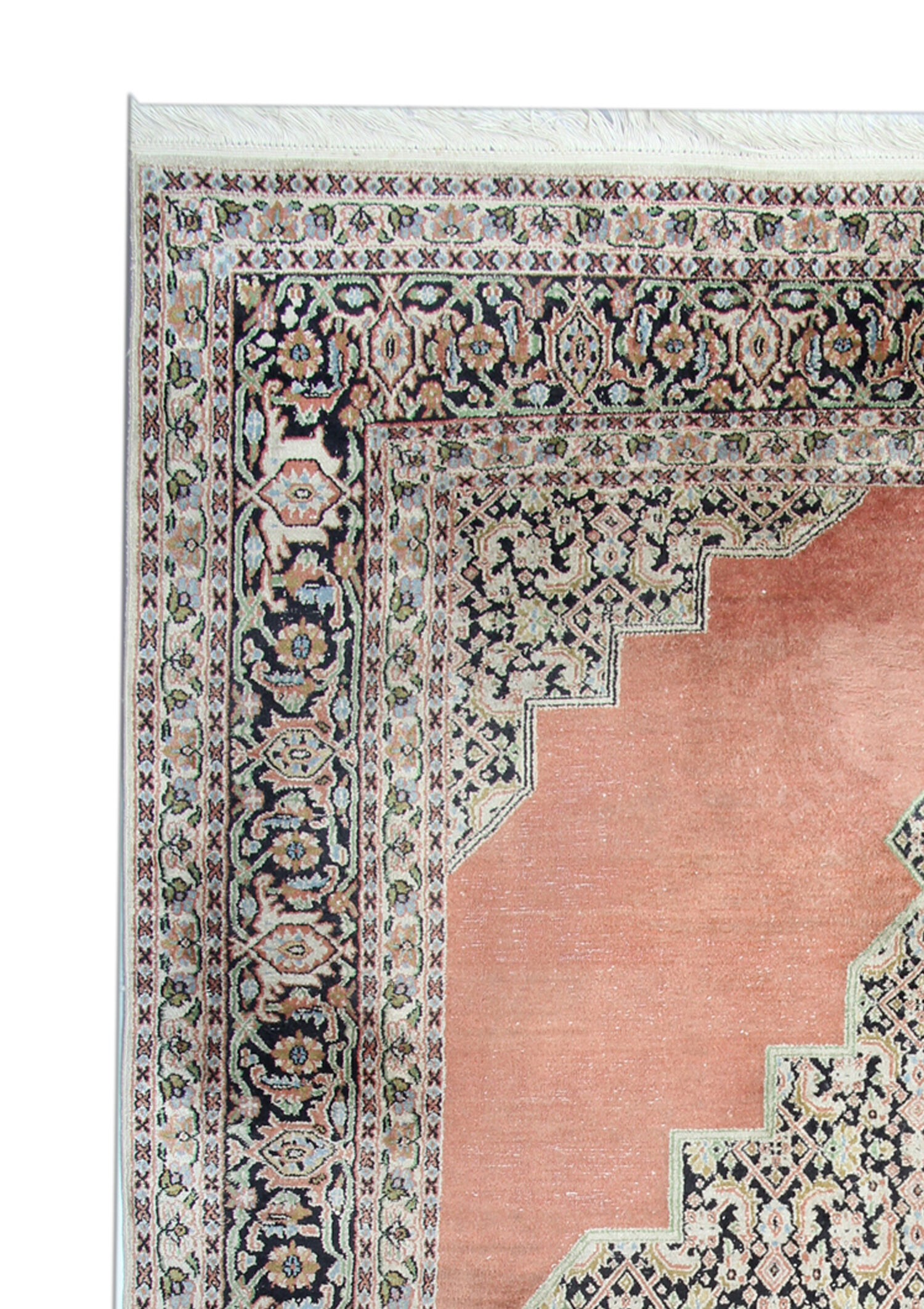 Oriental pakistani area rug orange wool carpet- 135x185cm
