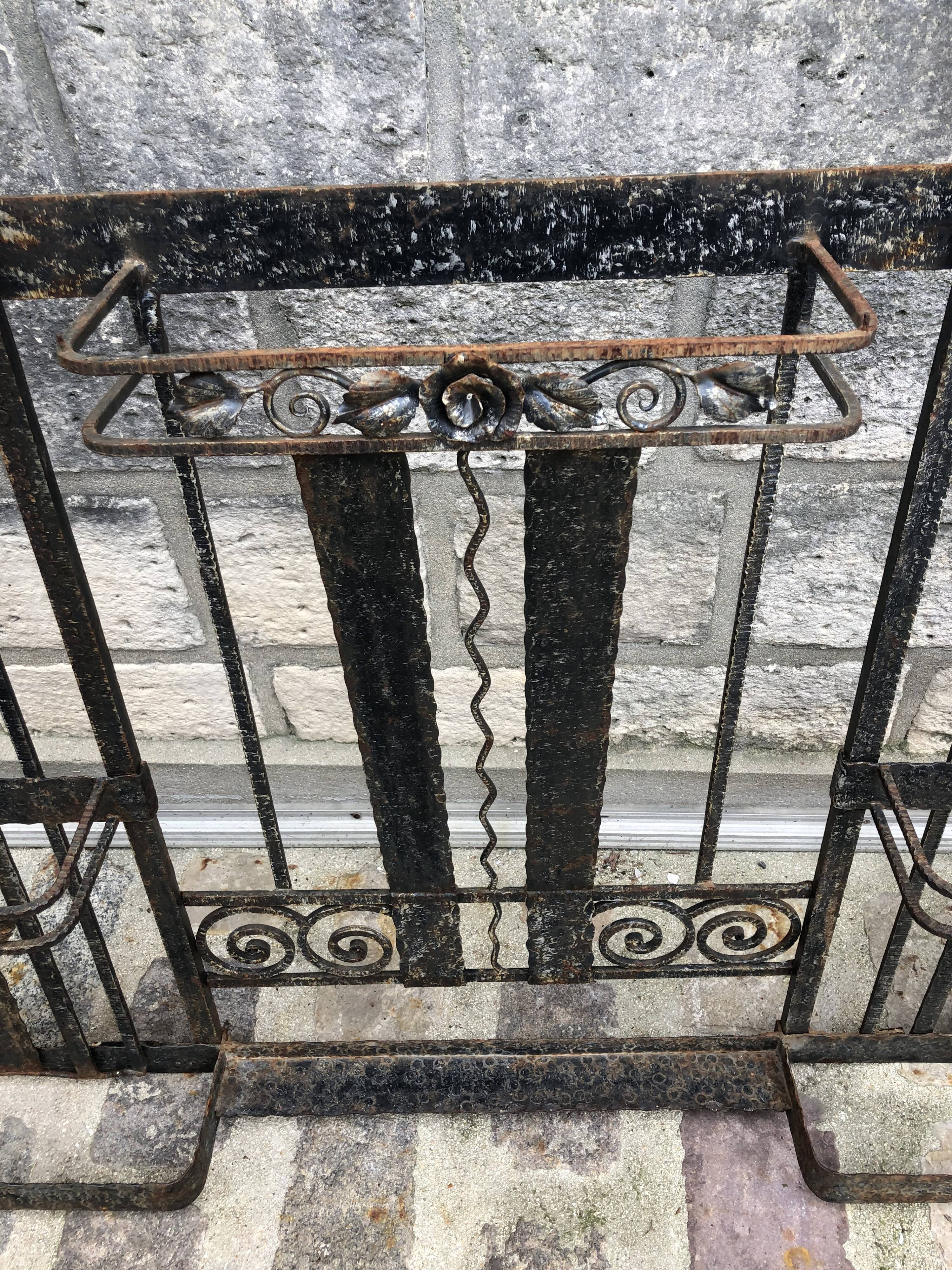 Art deco wrought iron coat rack