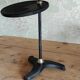 Vintage push-button ashtray from the 70s – Black and brass – With shelf