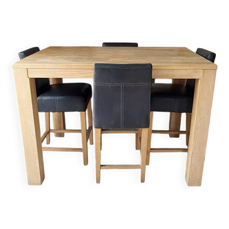 Table Haute et Chaises hautes en bois