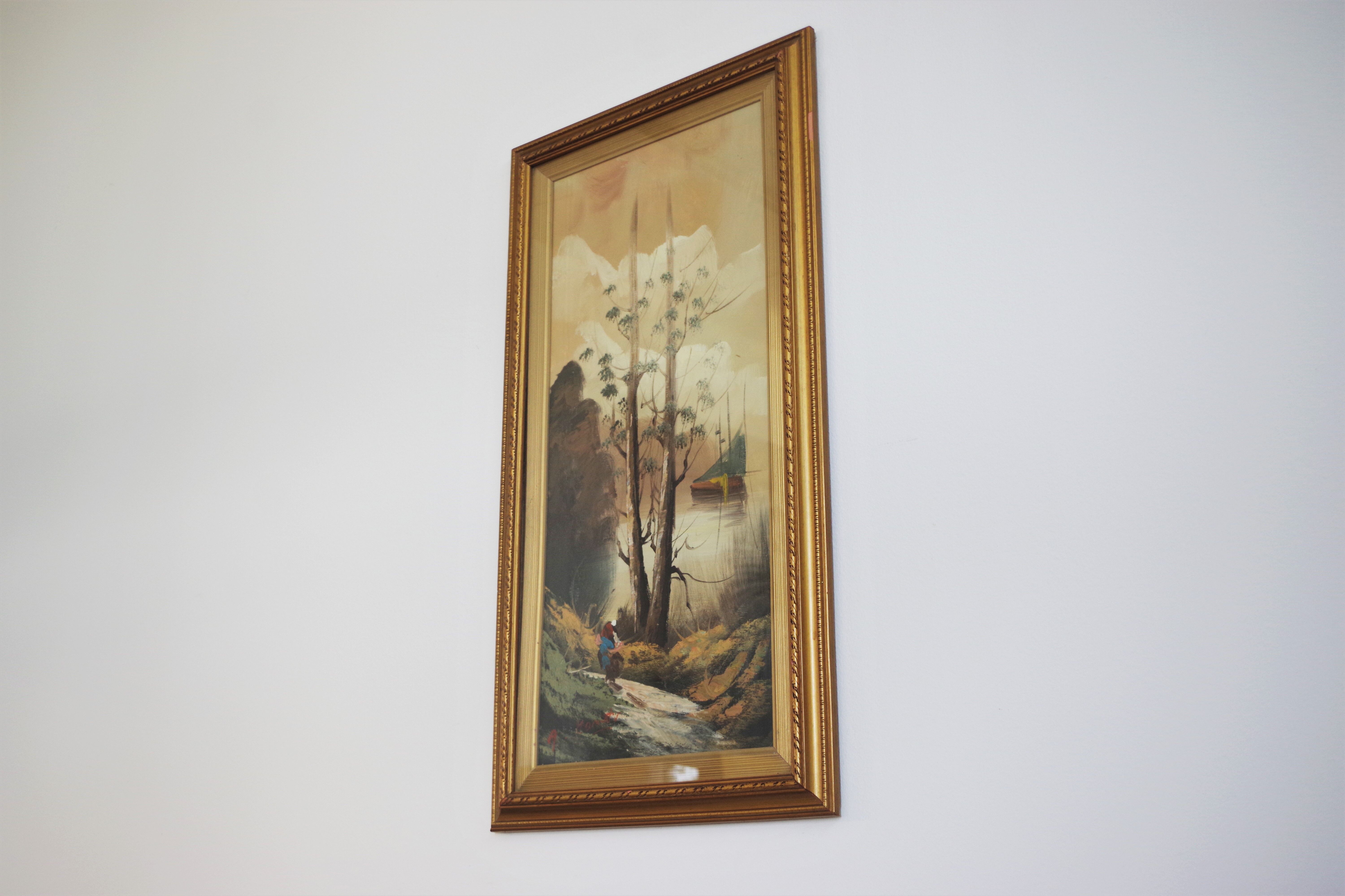 Paintings, oil on canvas, Moretti, 1970, set of 3