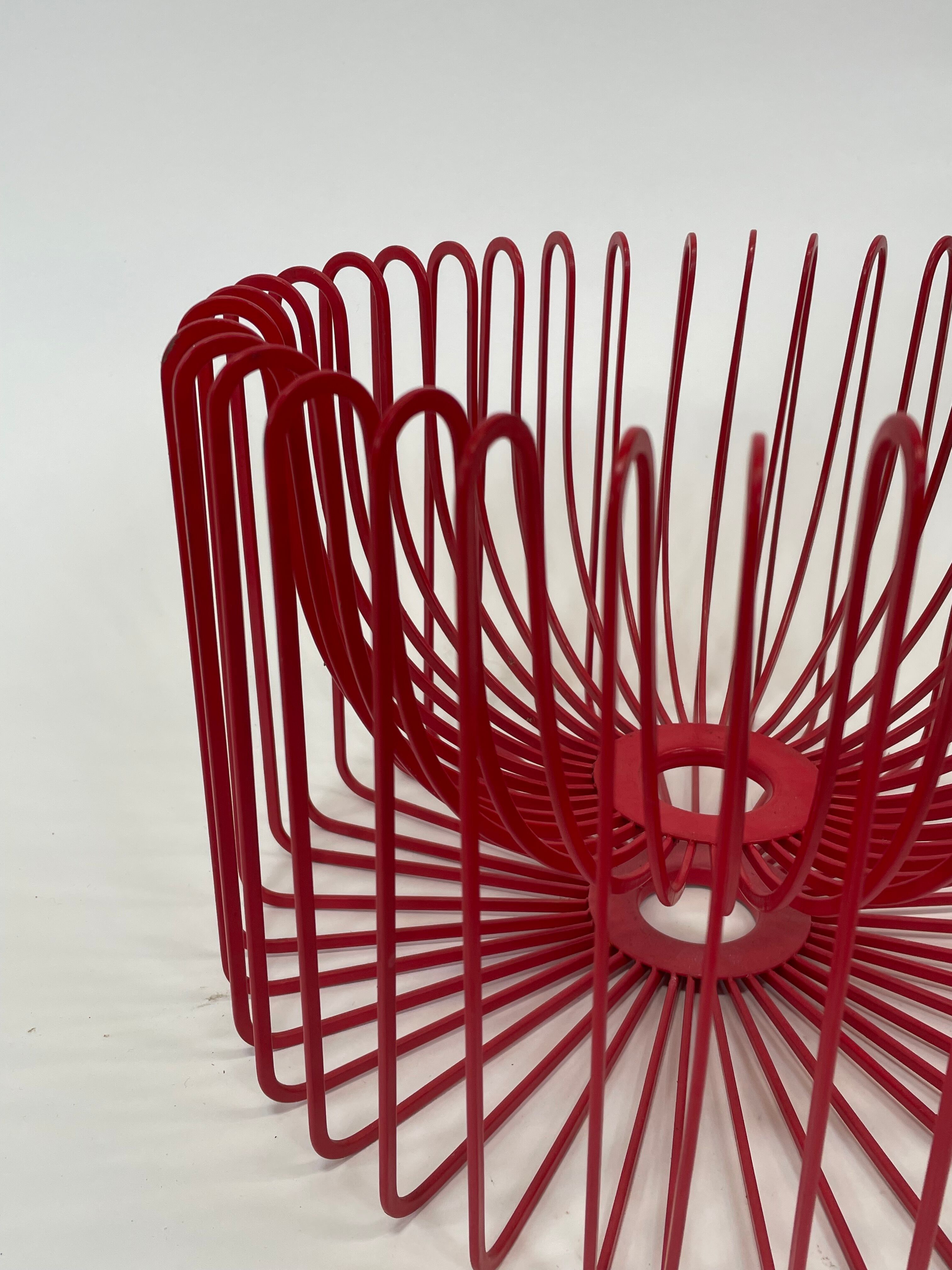 Ehlén Johansson for Ikea - metal red 'Trådig' fruit bowl basket