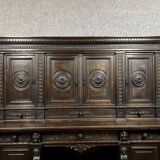 Renaissance castle buffet cabinet in solid walnut circa 1850
