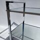 Romeo Rega Chrome 1970s Square Drinks Bar Cart Trolley Table Glass Mirror