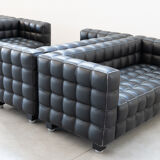 Kubus Sofas, Two Places by Josef Hoffmann for Wittmann, 1980s, Set of 4