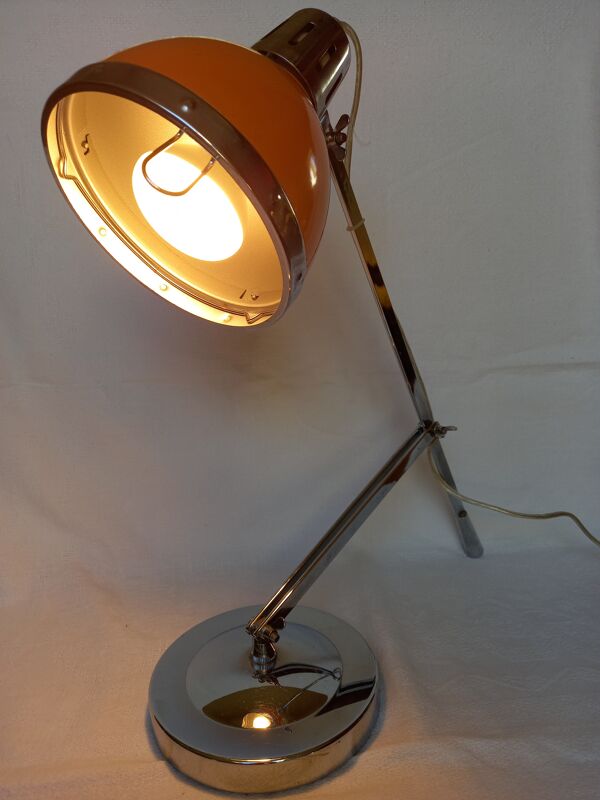 Lampe articulée vintage orange