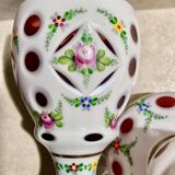 Bohème crystal opaline overlay bonbonnière dragée - 19th century