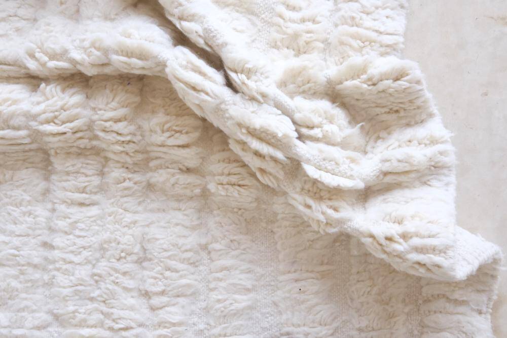 Tapis Blanc Beni Ouarain - 290 x 190 cm