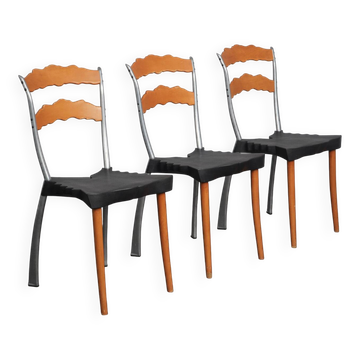 Ensemble de 3 chaises de salle à manger Sedlak par Bořek Šípek pour Vitra, Suisse, 1992