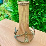 Ceramic vase bronze frame signed Denbac