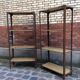 Pair of metal workshop shelves