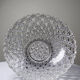 Pressed glass coupe with diamond points, antique from 1920-1950 on a pewter base.