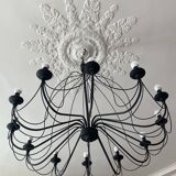 Matte black metal pendant light