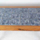 Table basse en palissandre avec carreaux bleus de design danois par Arrebo Furniture, années 1960