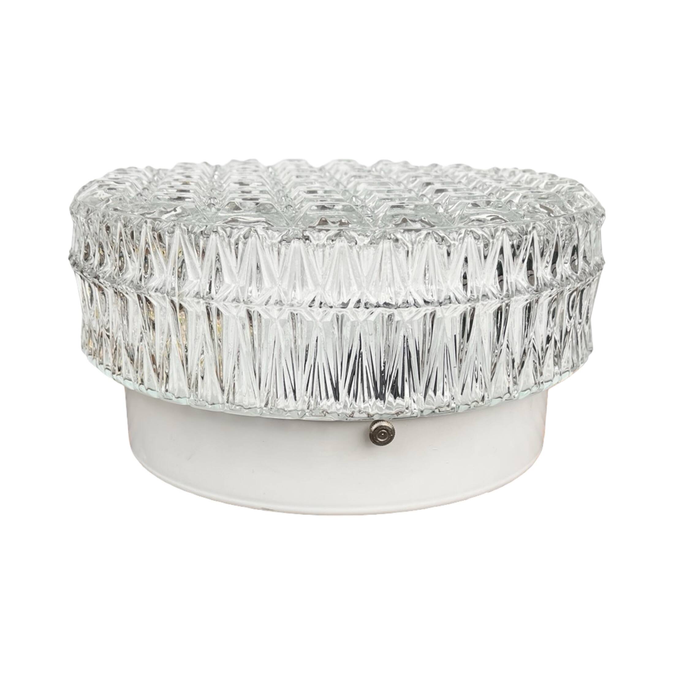 Crystal ceiling/wall lamp Kamenický Šenov, 1970s | Brusel style | Very good