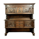 Wooden Renaissance hunting pavilion buffet made entirely carved with war attributes