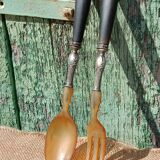 19th century salad serving set