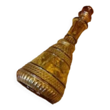 Amber Carved Glass Carafe with Stopper